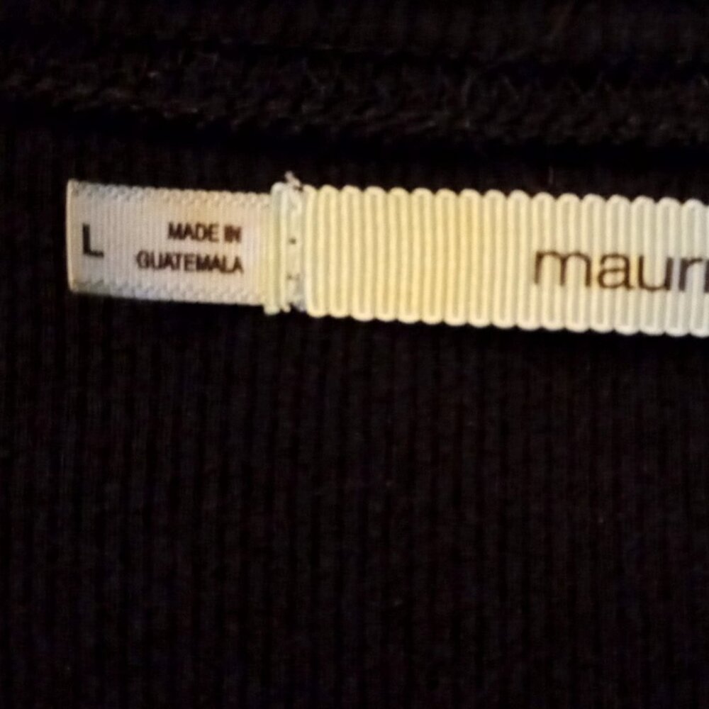Vintage Y2K Maurices Graphic Flourish Rhinestone Black Long Sleeve Tee Women's L - Picture 16 of 16